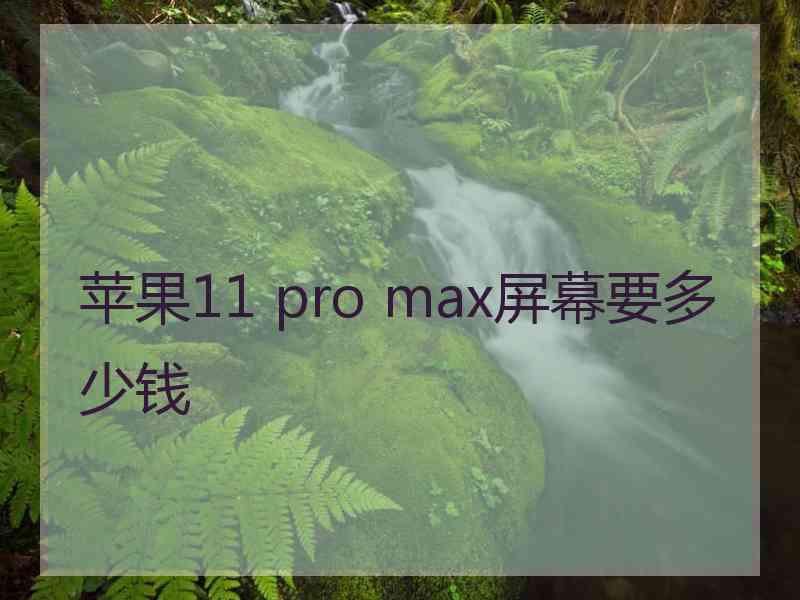 苹果11 pro max屏幕要多少钱