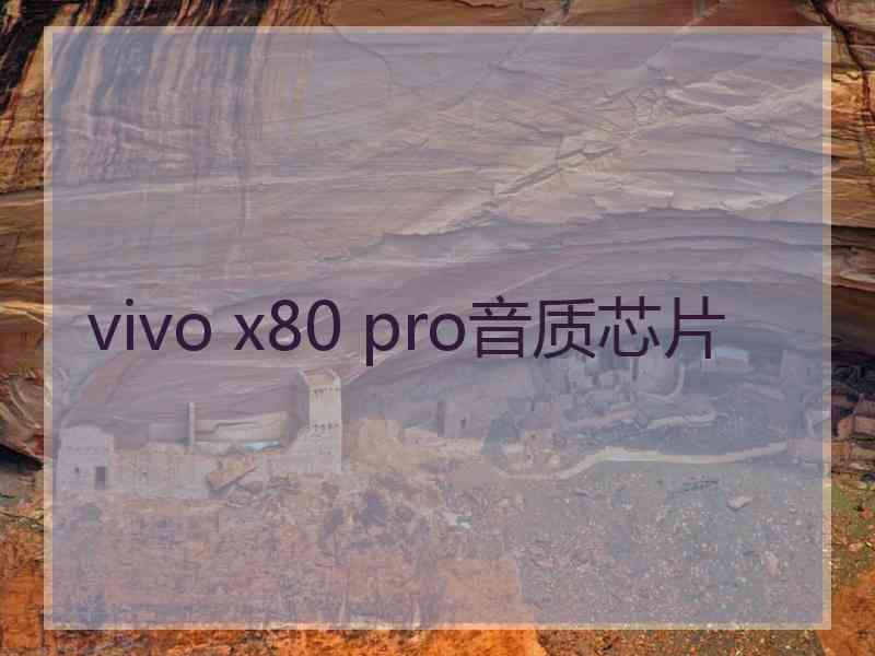 vivo x80 pro音质芯片