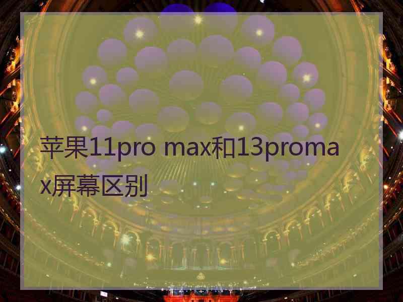 苹果11pro max和13promax屏幕区别