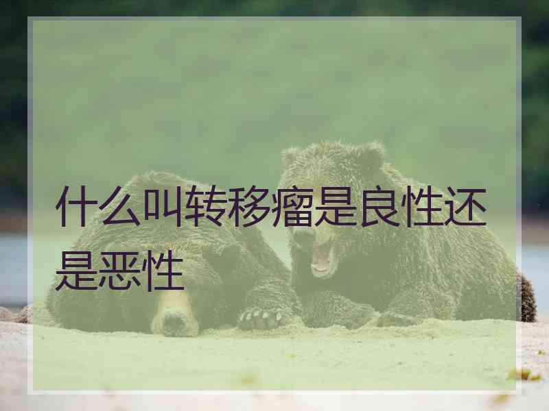 什么叫转移瘤是良性还是恶性