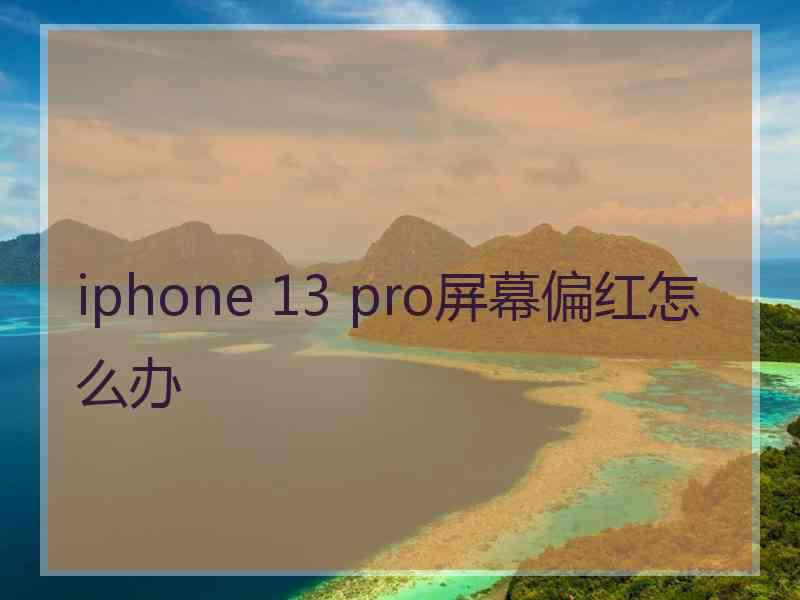 iphone 13 pro屏幕偏红怎么办