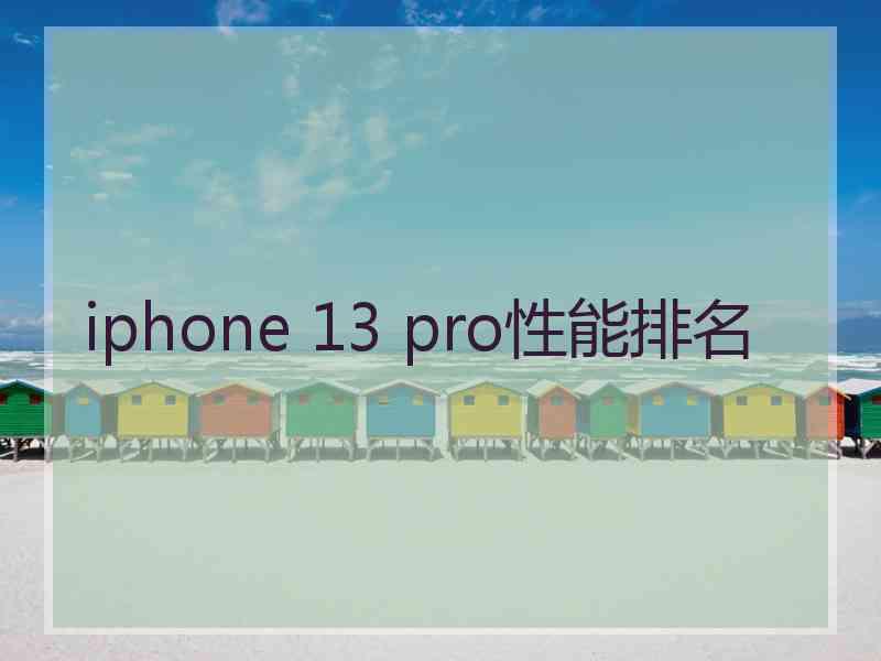 iphone 13 pro性能排名