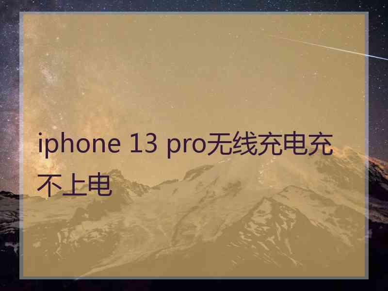 iphone 13 pro无线充电充不上电