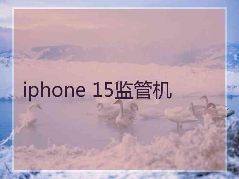 iphone 15监管机