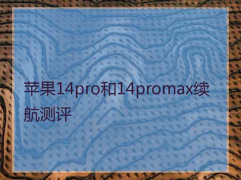 苹果14pro和14promax续航测评