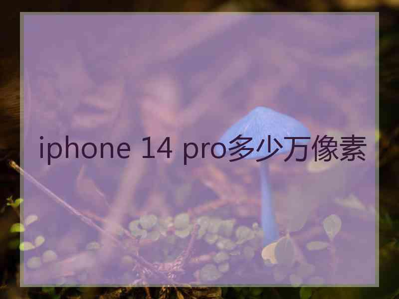 iphone 14 pro多少万像素