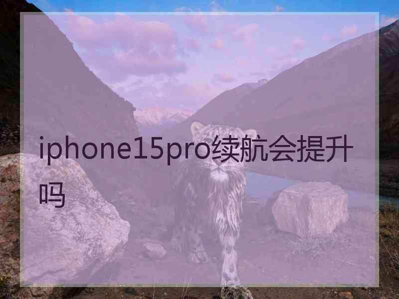 iphone15pro续航会提升吗