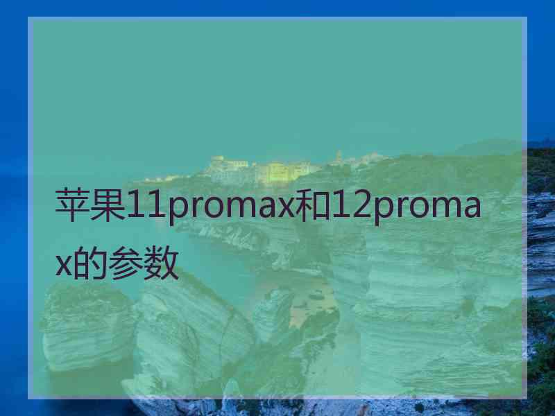 苹果11promax和12promax的参数