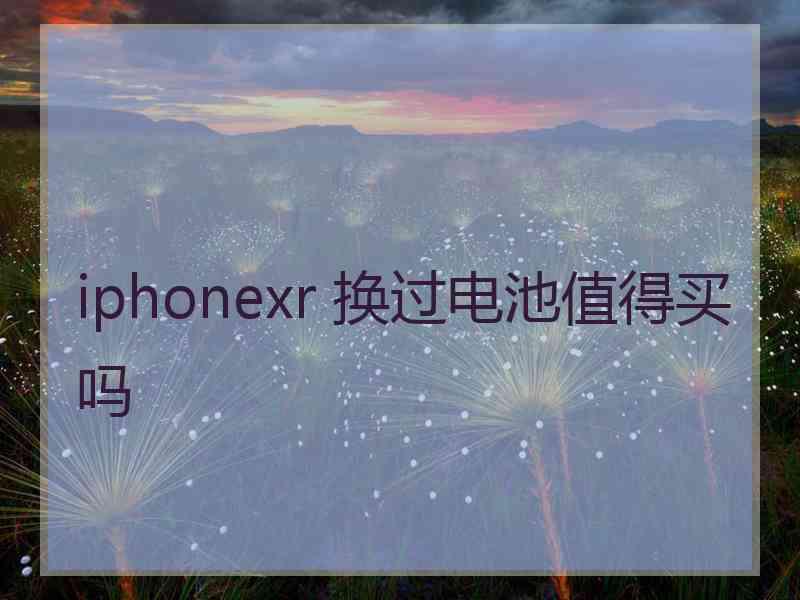 iphonexr 换过电池值得买吗