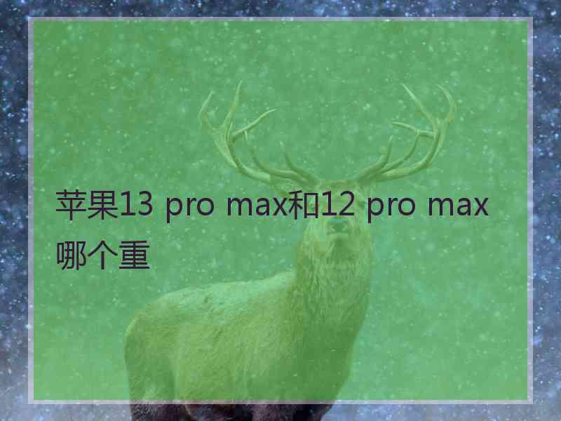 苹果13 pro max和12 pro max哪个重