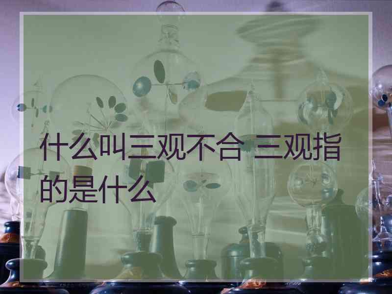 什么叫三观不合 三观指的是什么