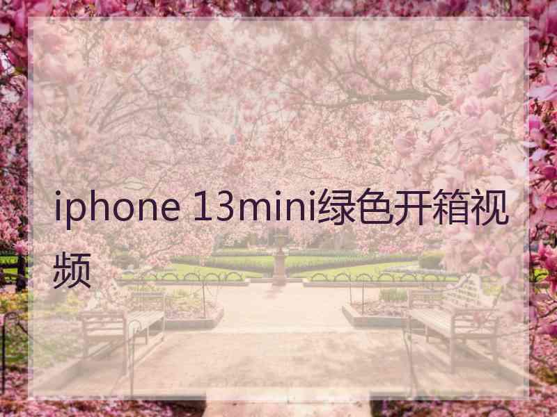 iphone 13mini绿色开箱视频