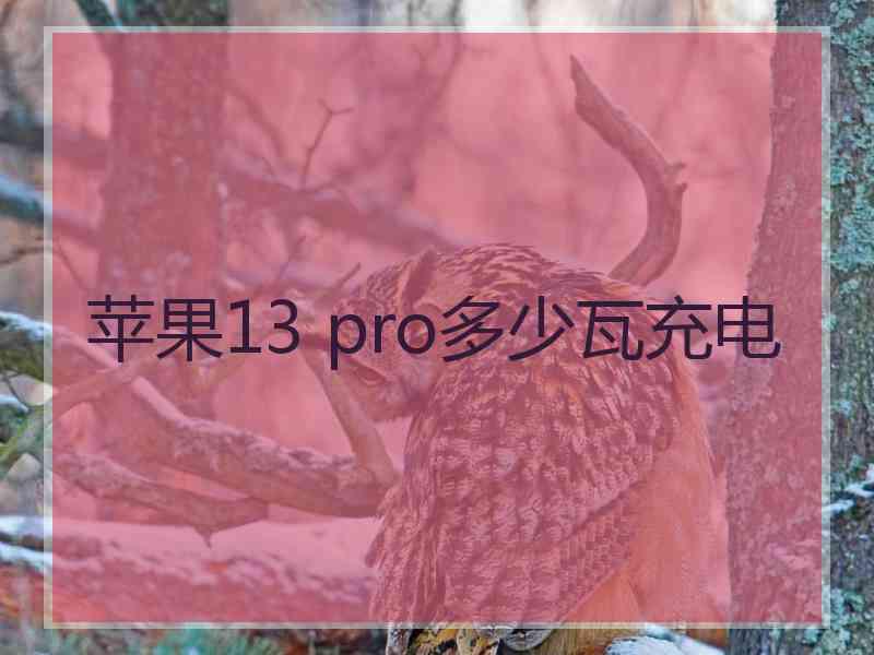 苹果13 pro多少瓦充电