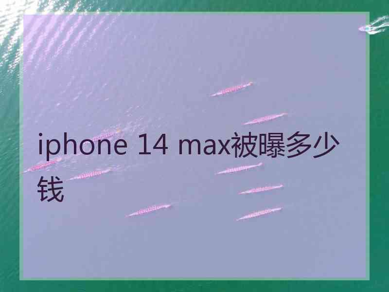 iphone 14 max被曝多少钱