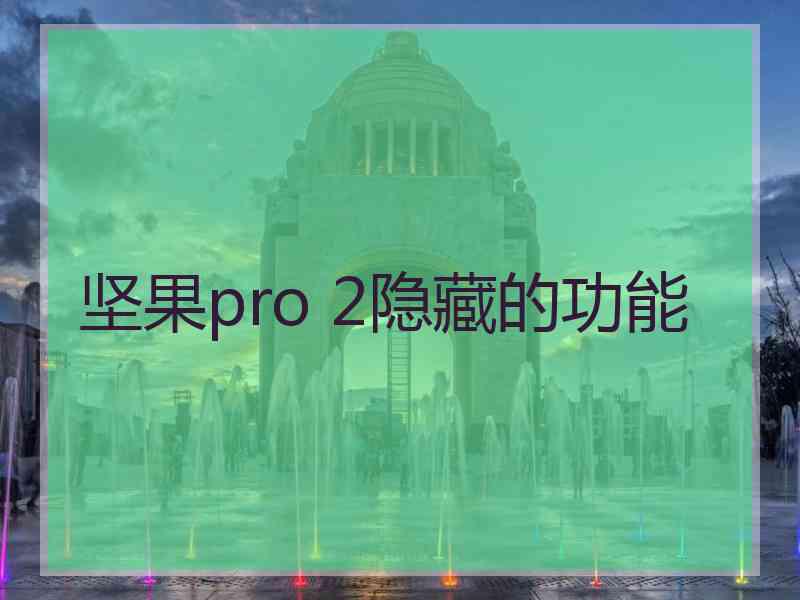 坚果pro 2隐藏的功能