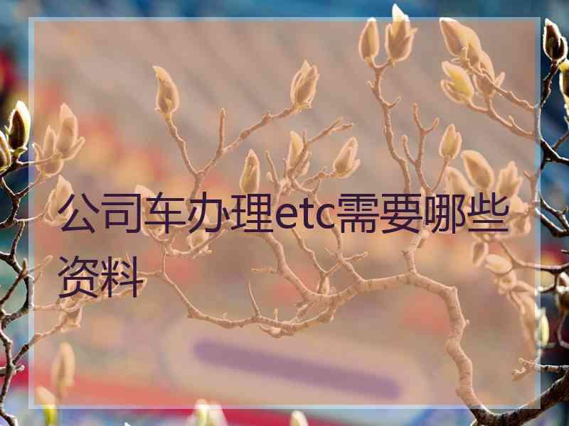 公司车办理etc需要哪些资料