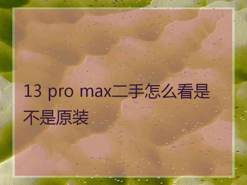 13 pro max二手怎么看是不是原装