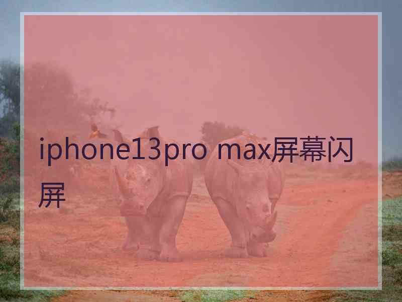 iphone13pro max屏幕闪屏