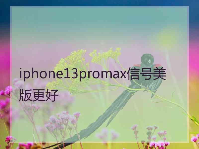 iphone13promax信号美版更好