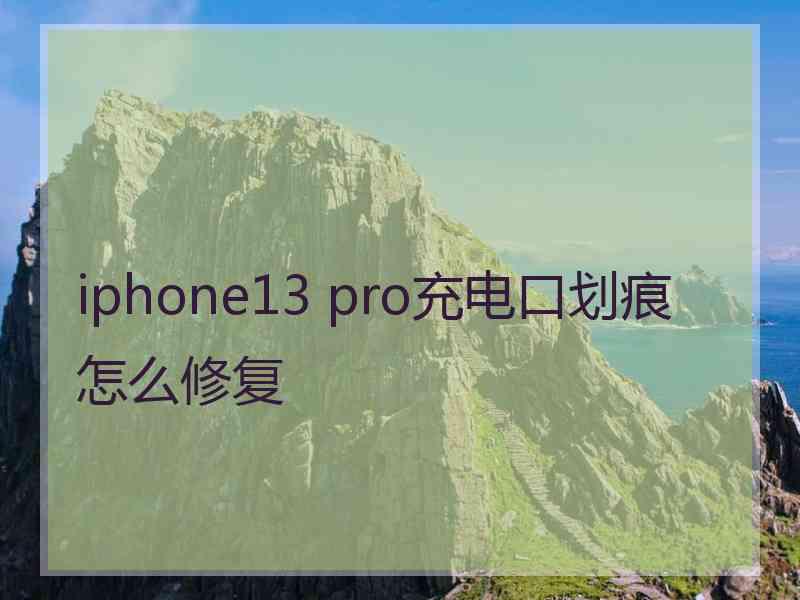 iphone13 pro充电口划痕怎么修复