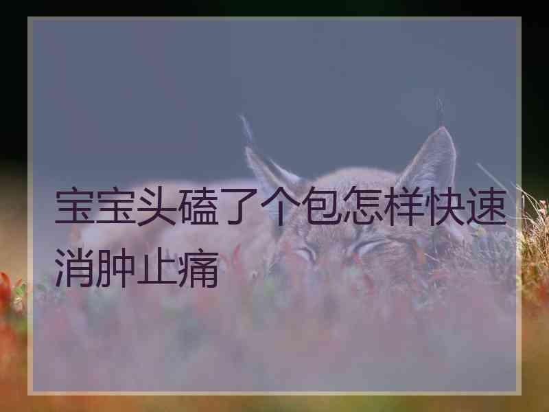 宝宝头磕了个包怎样快速消肿止痛