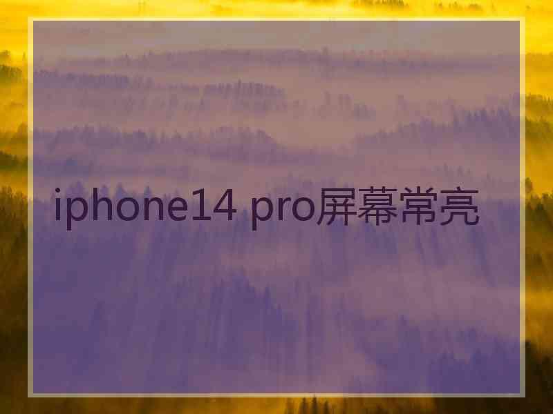 iphone14 pro屏幕常亮