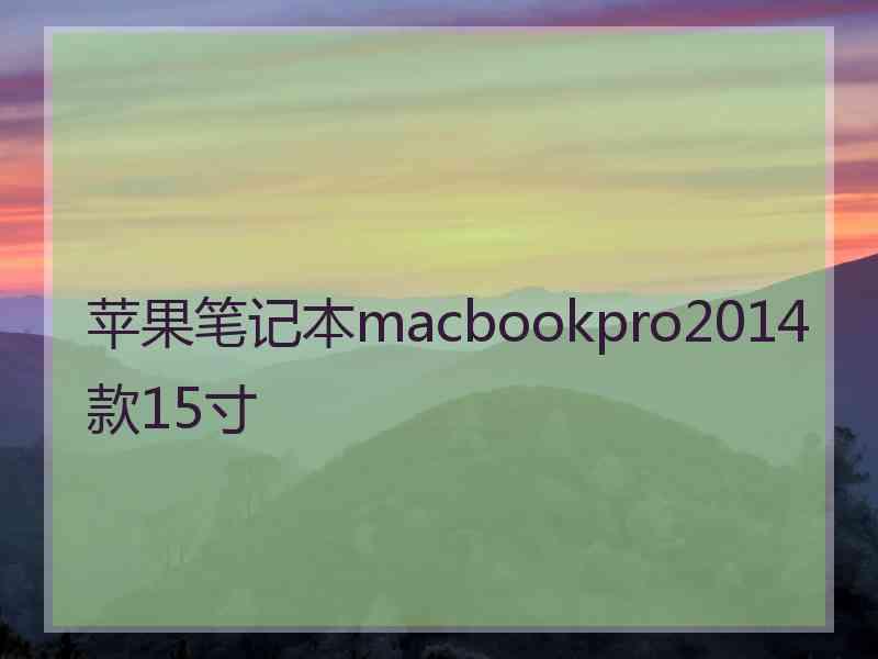 苹果笔记本macbookpro2014款15寸