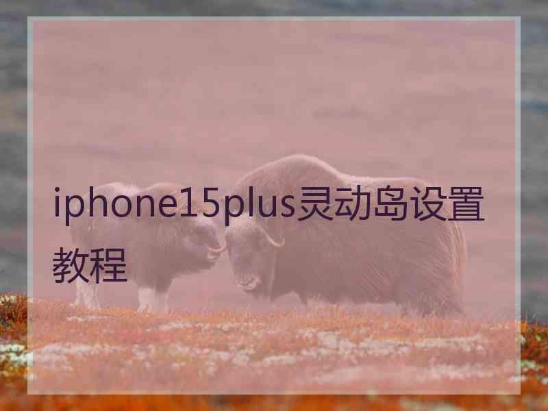 iphone15plus灵动岛设置教程