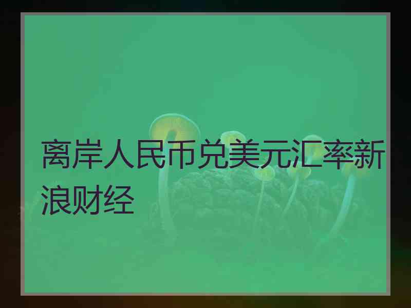 离岸人民币兑美元汇率新浪财经