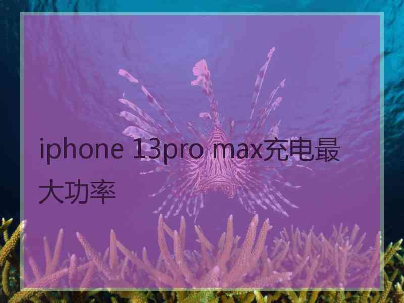 iphone 13pro max充电最大功率