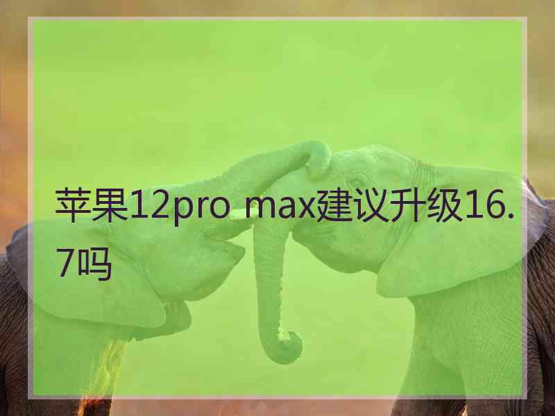 苹果12pro max建议升级16.7吗