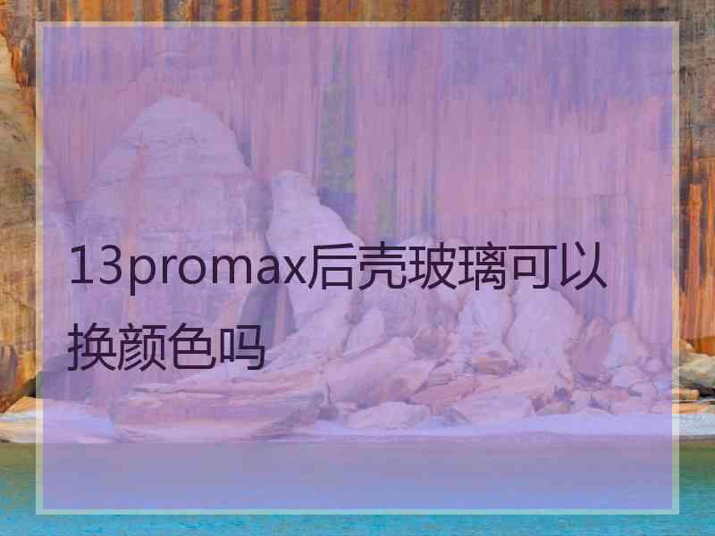 13promax后壳玻璃可以换颜色吗