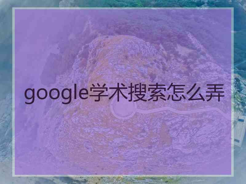 google学术搜索怎么弄