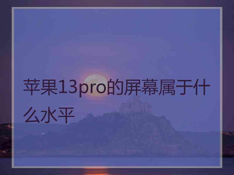 苹果13pro的屏幕属于什么水平