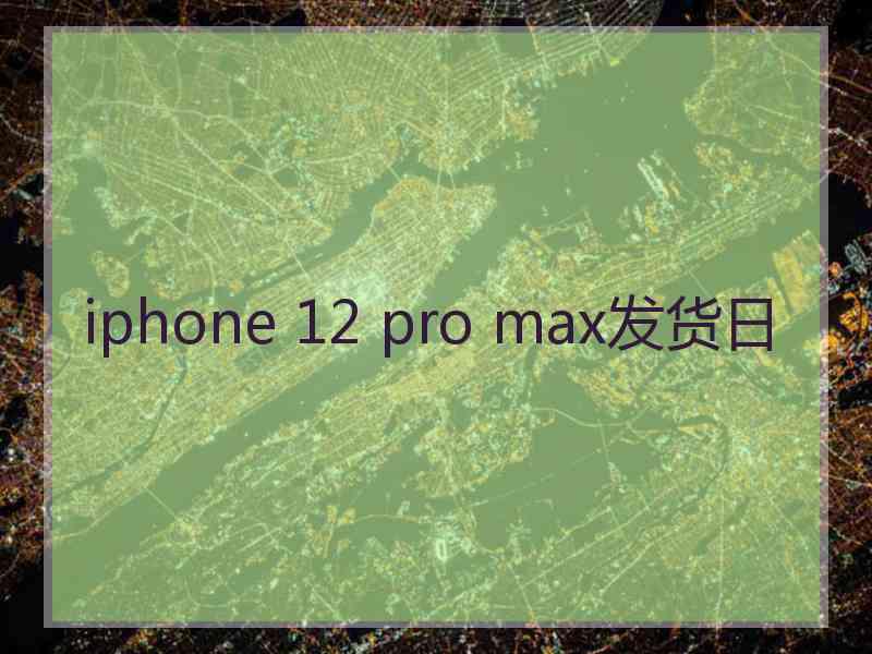 iphone 12 pro max发货日