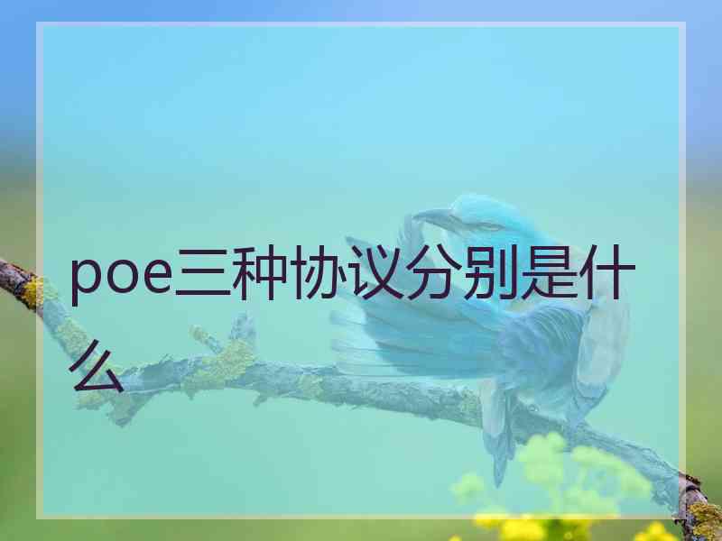 poe三种协议分别是什么