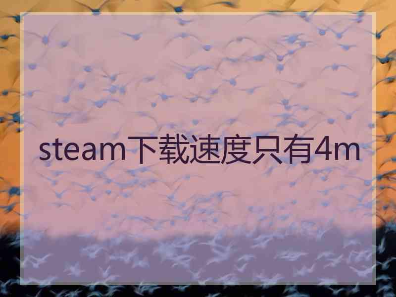 steam下载速度只有4m