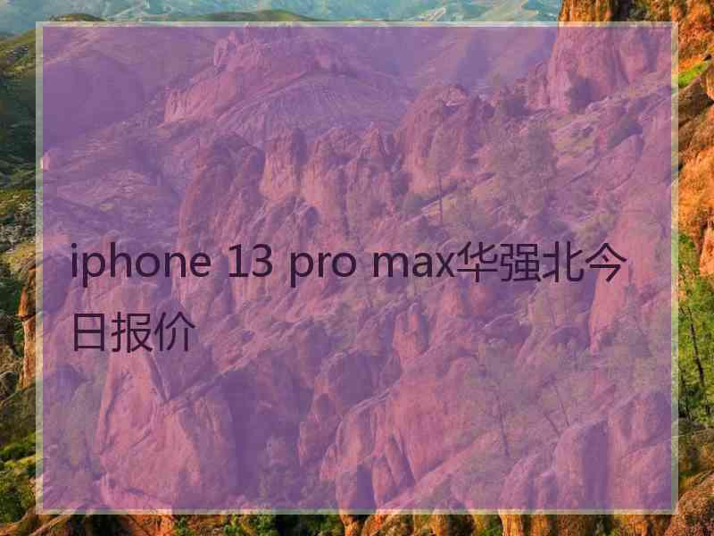 iphone 13 pro max华强北今日报价