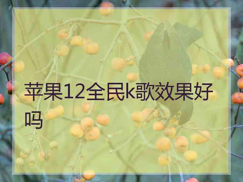 苹果12全民k歌效果好吗