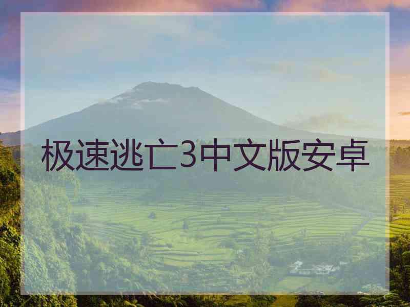 极速逃亡3中文版安卓