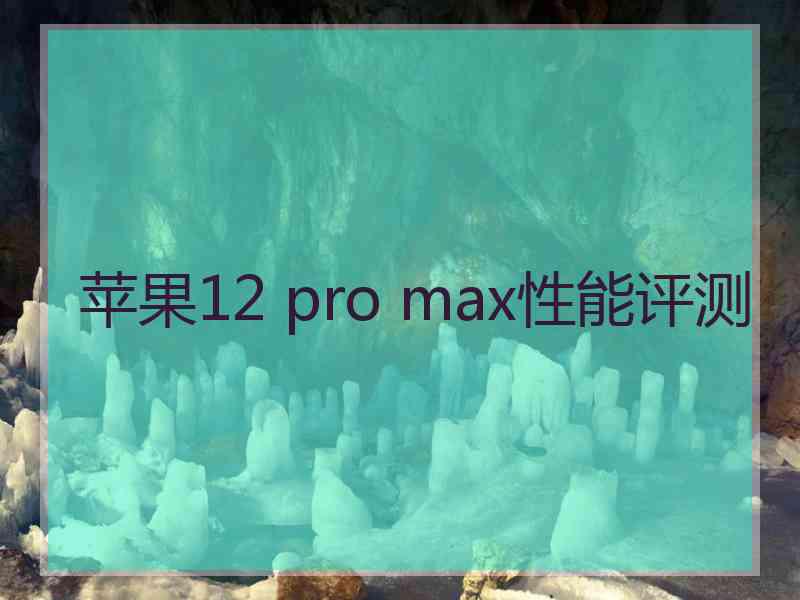 苹果12 pro max性能评测