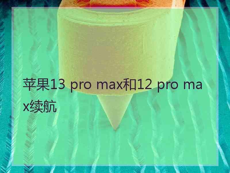 苹果13 pro max和12 pro max续航