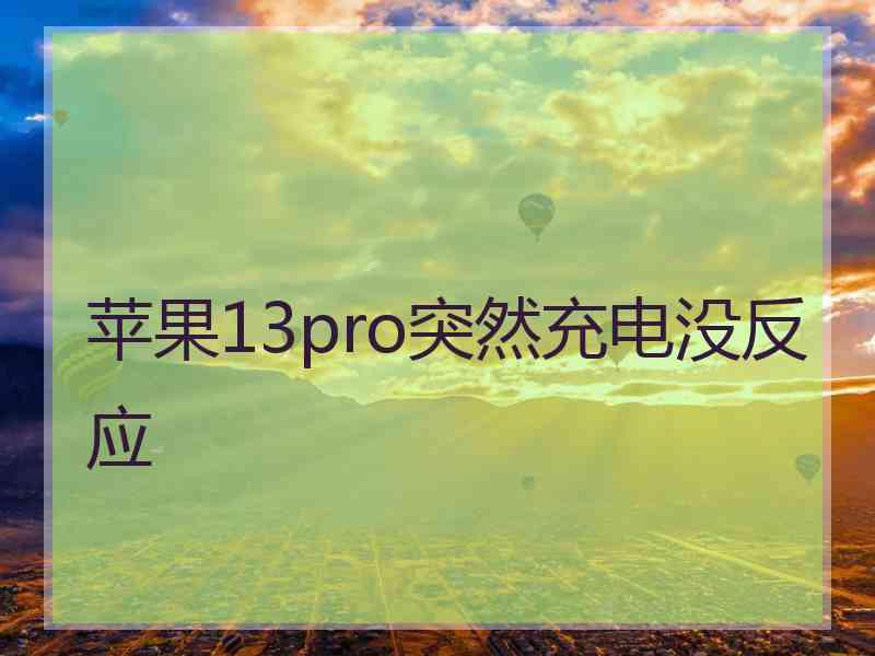 苹果13pro突然充电没反应