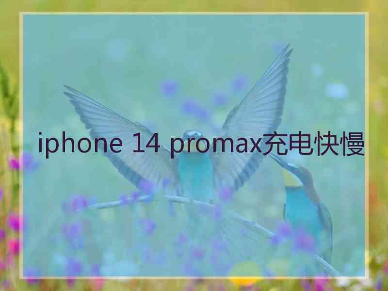 iphone 14 promax充电快慢