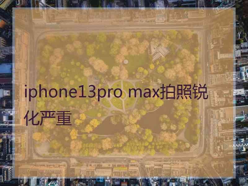 iphone13pro max拍照锐化严重