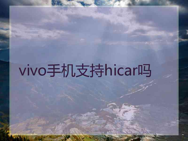 vivo手机支持hicar吗