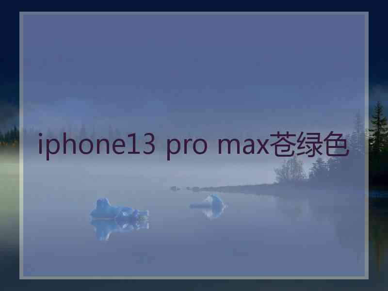 iphone13 pro max苍绿色