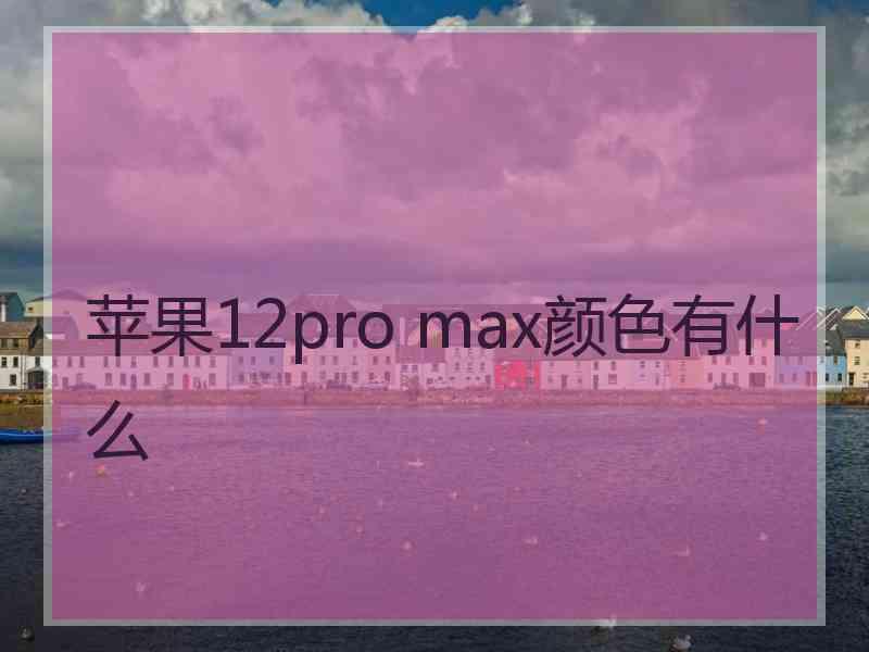 苹果12pro max颜色有什么