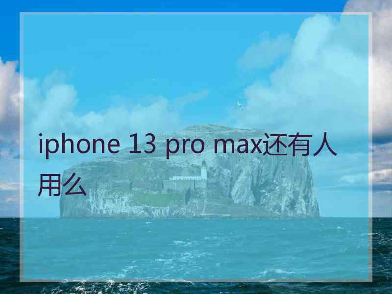 iphone 13 pro max还有人用么