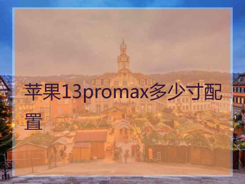 苹果13promax多少寸配置